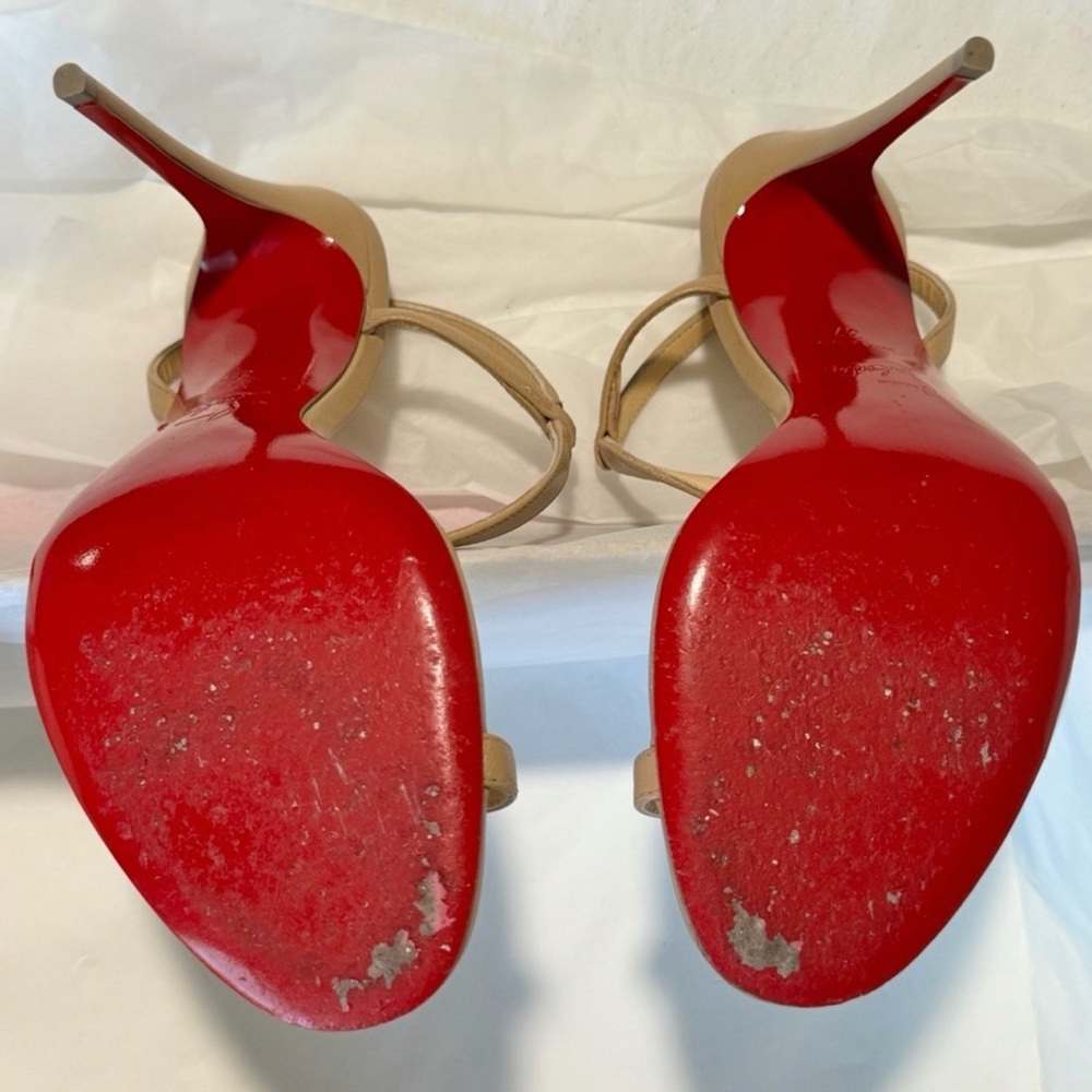 Christian Louboutin Rosalie 100 PVC Trimmed Leather Sandals - Picture 3 of 6